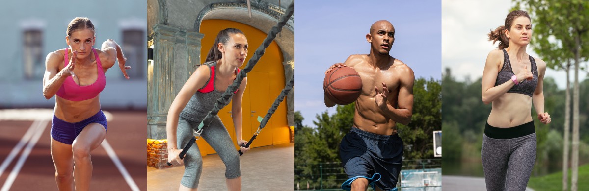 exercising people