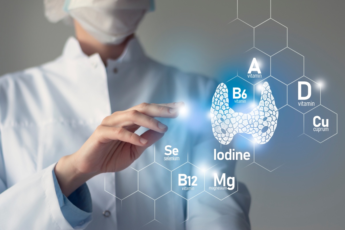 Essential nutrients for Thyroid Gland health including Iodine.