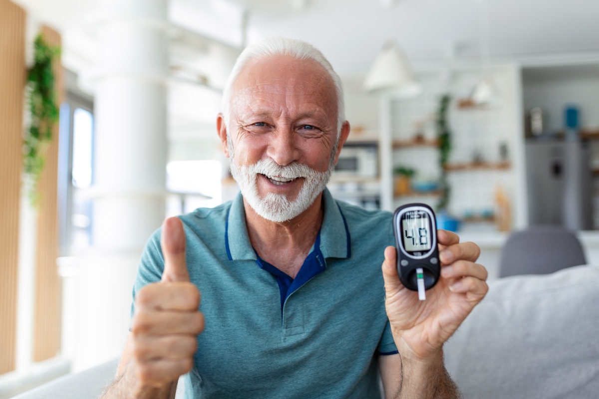 Blood sugar testing at home.